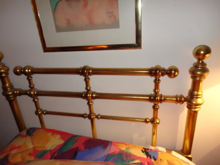 Brass twin bed headboard 