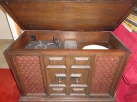 Hi Fi record player console It works great.  We played Saturday Night Fever while we worked