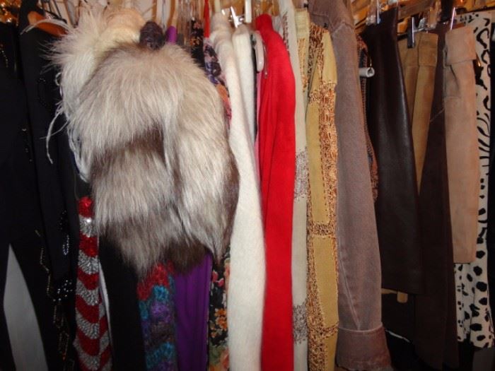 Designer leather and fur clothing