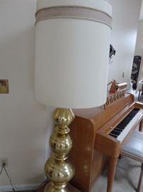 Huge Brass floor lamp Baldwin Acrosonic upright piano