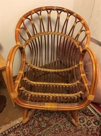 Vintage rattan, wicker lounge chairs