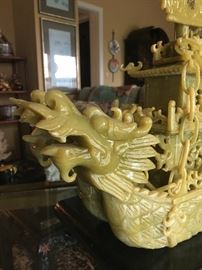 Detail of Yellow Jade Dragon Boat
