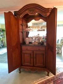 Solid Wood Bar Armoire