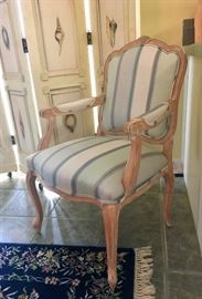 Striped Arm Chair, one of a pair