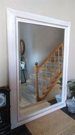 Matching mirror to glass display cabinet.