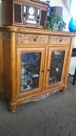 Solid wood, Buffet/Wine rack, with drawers.