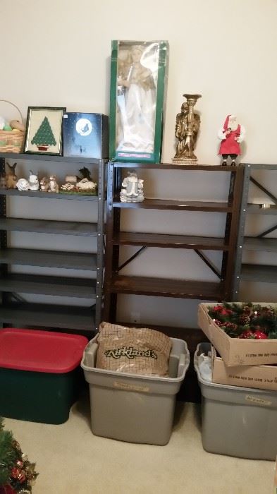 More Christmas decor (these shelves will be completely full when we empty the boxes/bins!)