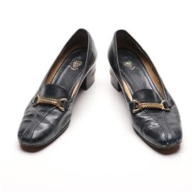 Vintage Gucci Leather Loafer Pumps
