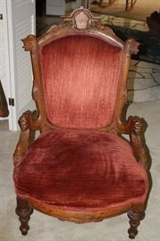 Antique Nicely Carved Eastlake Chair