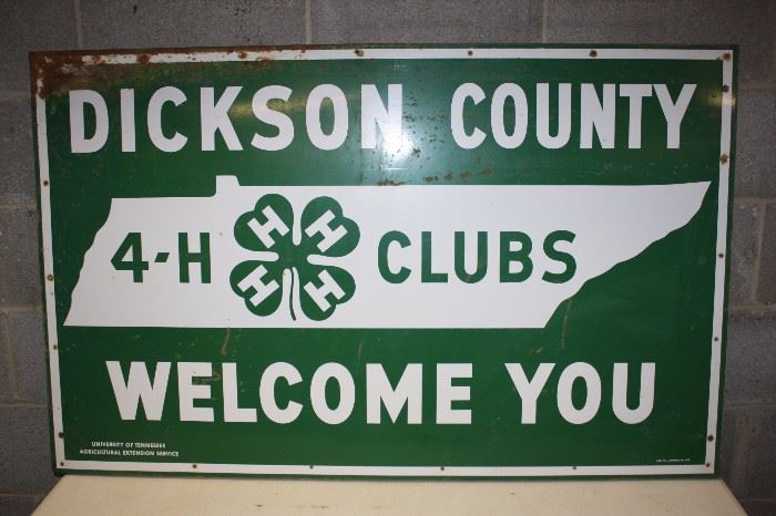 Vintage Dickson County 4-H Metal Sign