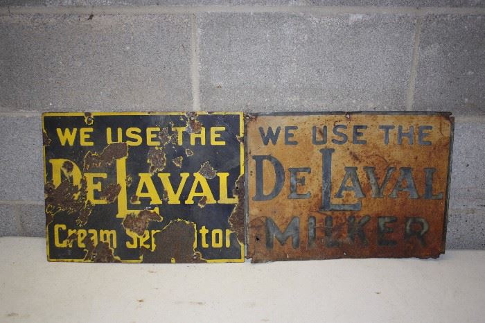 Pair of Vintage De Laval sign