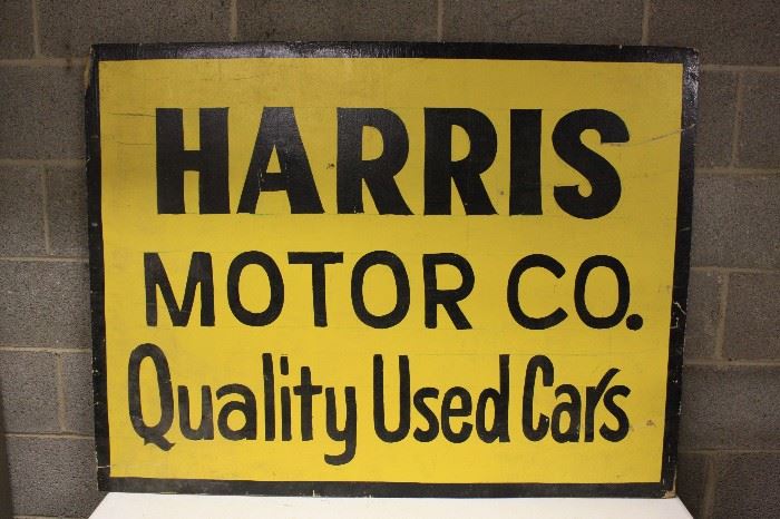 Vintage Harris Used Cars Sign