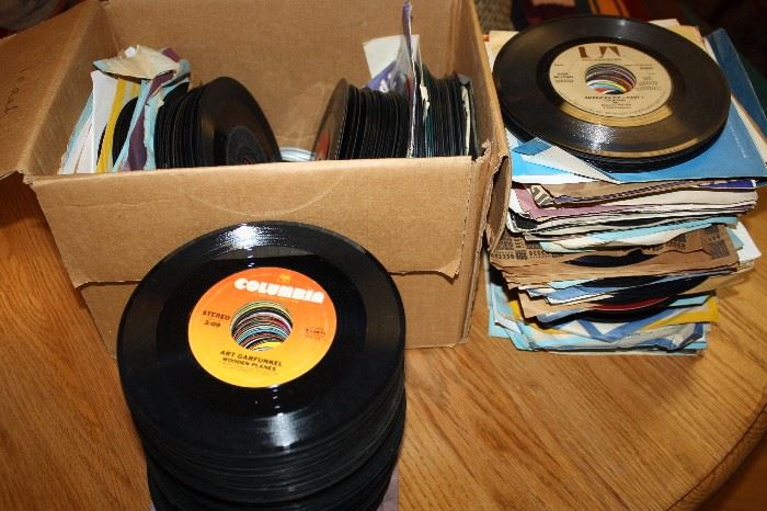 There are well Over 200 Vintage 45 Records