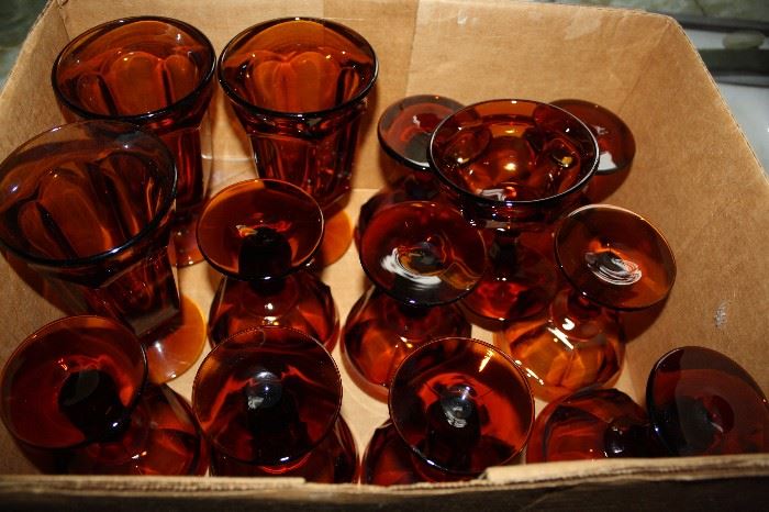 Nice Amber Glass Box lot