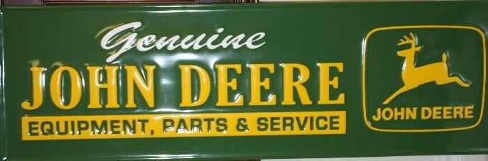 Large John Deere Embossed Sign 36x14