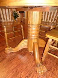 closeup of the base of the table