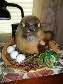 is this where golf balls come from? I would probably be looking grumpy too. Not to mention cross eyed