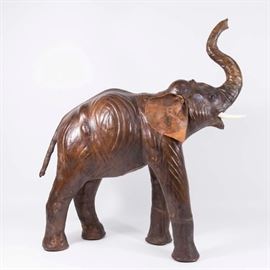 Lot 22: Leather Elephant Figure