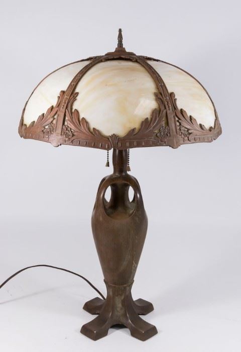 Lot 33: Possibly Handel Slag Glass Shade Lamp