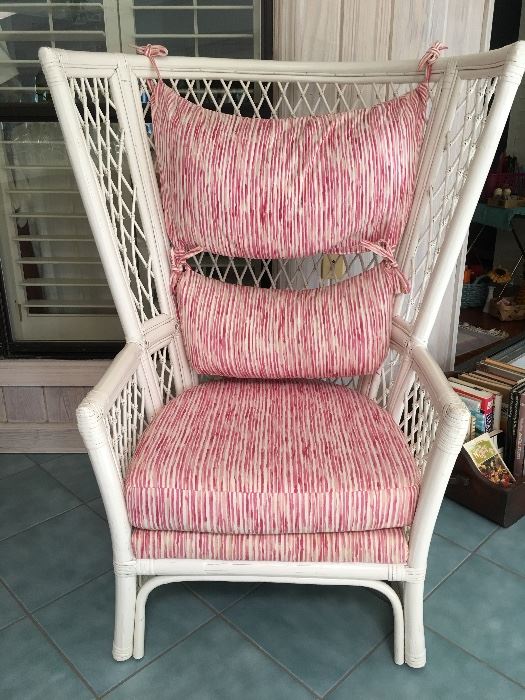 Rattan chair with cushions