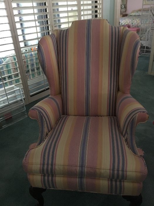 Pair of Century wing back chairs