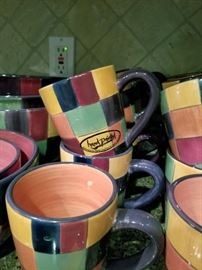 Decorative and fun hand painted dish set with beverage dispenser 