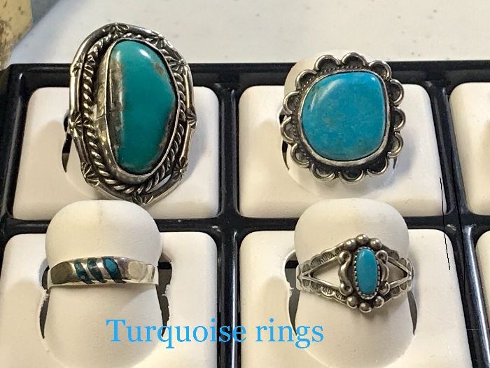 Turquoise and Sterling rings