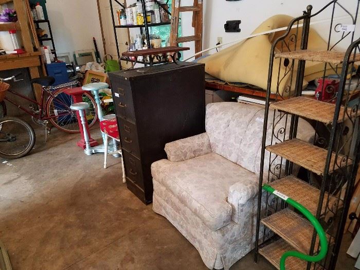 garage shelf comfy chair