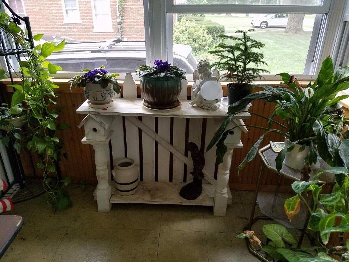 plant stand and plants