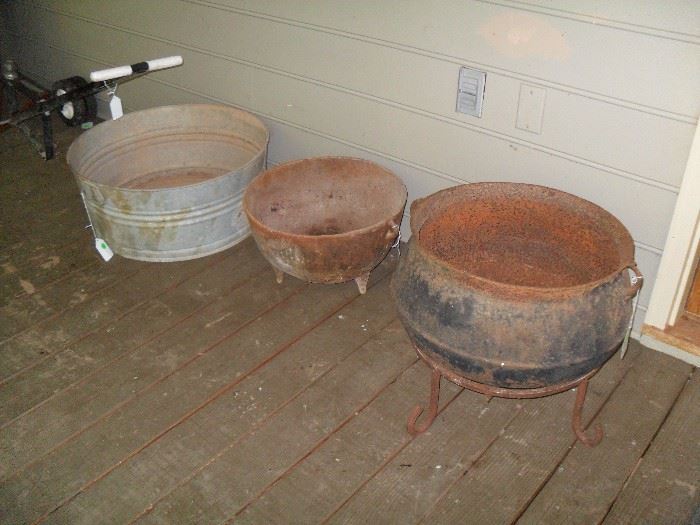 Cast Iron Pots - One with a stand