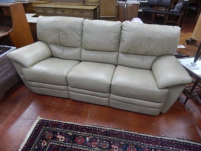 Leather Double Recliner Sofa