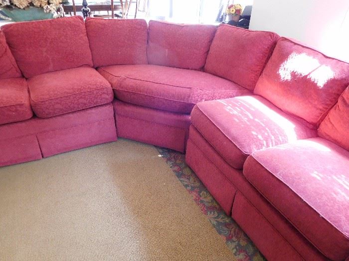 Ethan  Allen  red  sectional  sofa