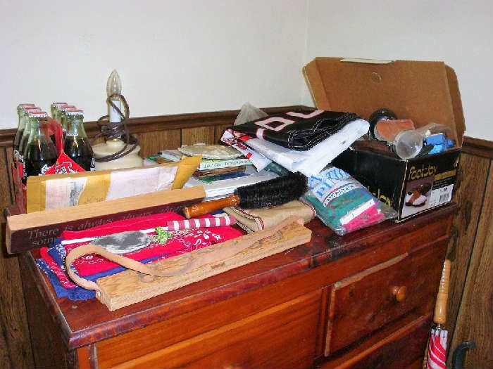 Vintage promotional items and desk