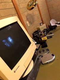 Computer Monitors...Thee desks...File Cabinet...and...A Futon!...