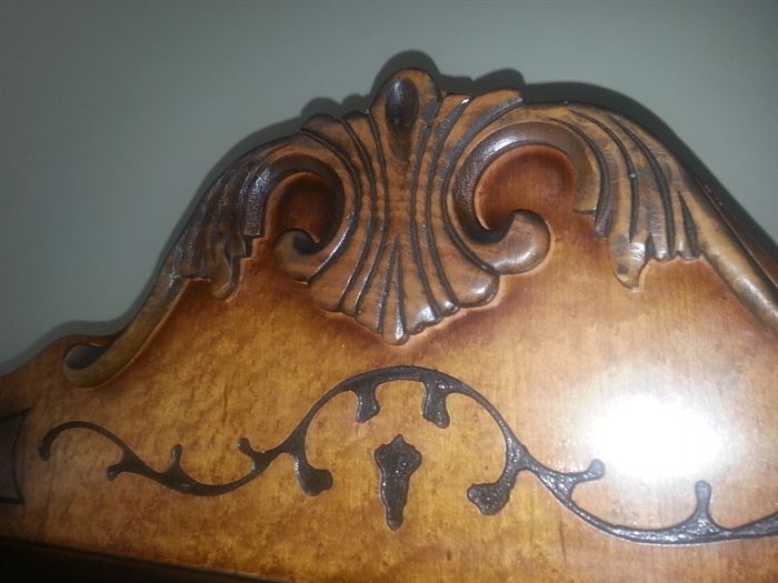 Detail on art deco china cabinet