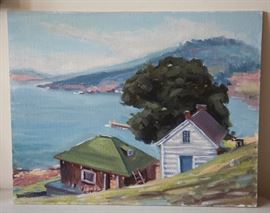 Re paint of Carl Rawson's North Shore painting. By Phillip Mueller 9x12