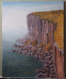 oil on canvas, 24x30. Palisade Head, North Shore. By Phillip Mueller