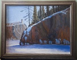 Oil on canvas, 30x40. Split Rock Lighthouse, by Phillip Mueller