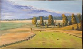 Oil on canvas, Independence Mn view, approaching storm. 36x60