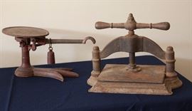 Antique scale, and Book Press.
