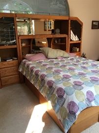 Oak Waterbed Platform & Headboard