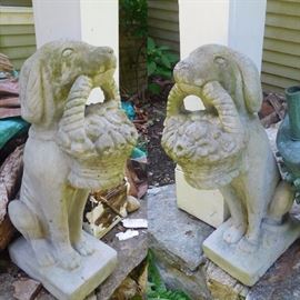 outdoor garden dog statues