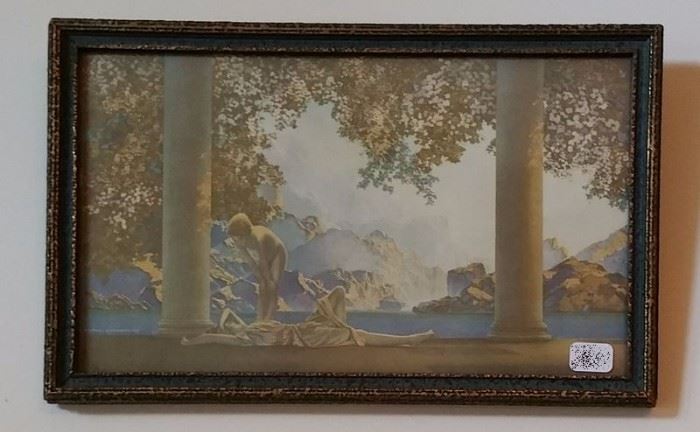 Maxfield Parrish "Daybreak" small print in early frame.
