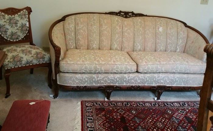 Victorian settee and chair.