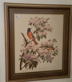 Signed bird print by Arthur Singer