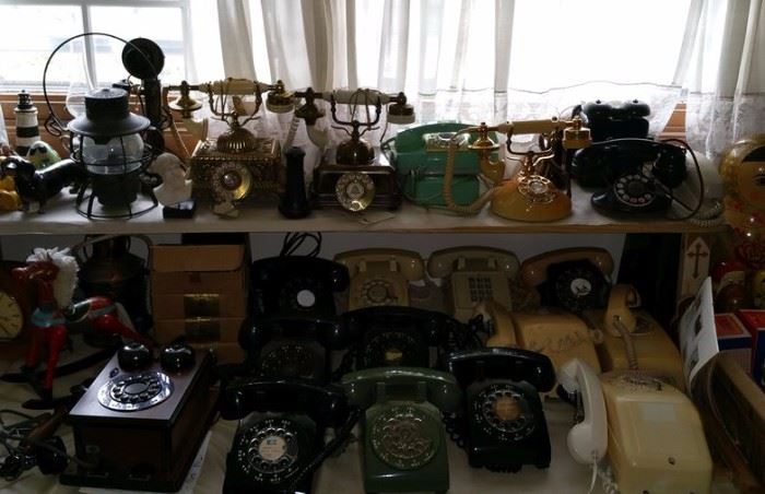 Rotary telephones including aqua princess, French dial phones, rotary wall phones, more.
