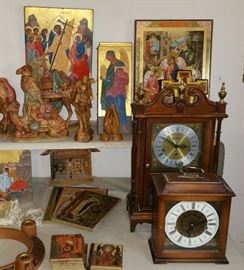 Byzantine icons, clocks, religious pictures