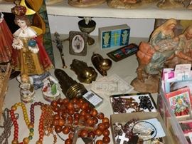 rosaries, holy water fonts, Infant Jesus of Prague