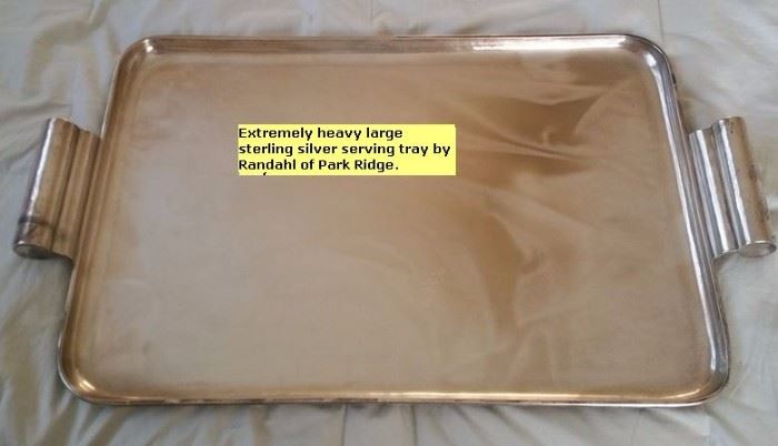 Randahl of Park Ridge Sterling Silver large serving tray. Very heavy