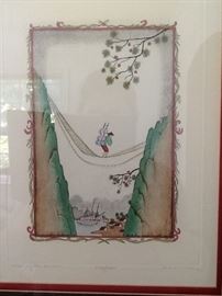 Artist signed lithograph 22.5"x18.5" framed. 